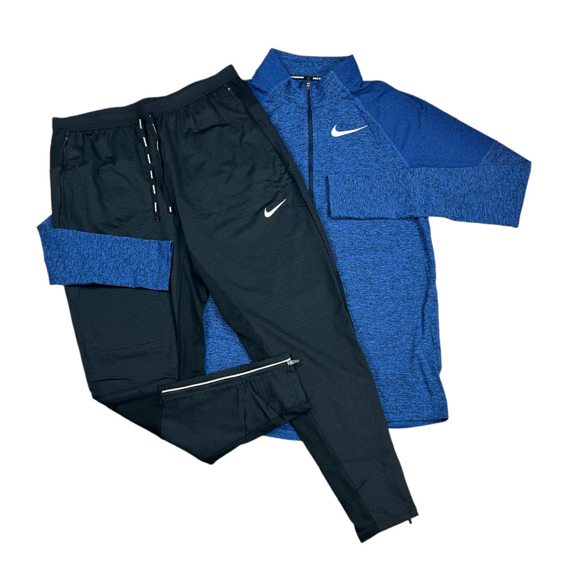 Nike - Ensemble demi-zippé Run Division - Bleu/Noir