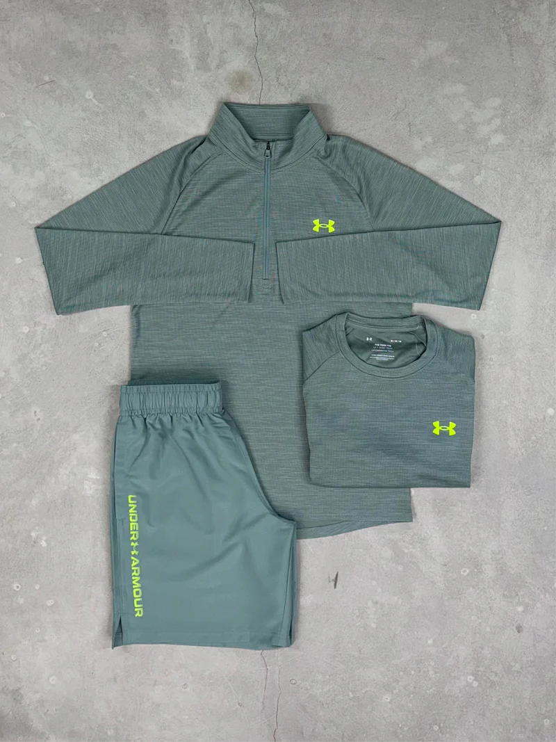 Under Armour - Ensemble texturés Tech - Sauge