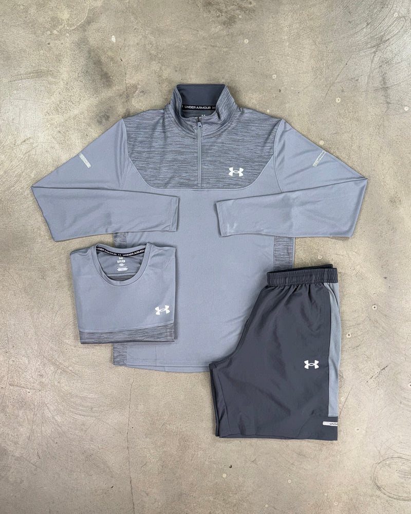 Under Armour - Ensemble demi-zippé survêtement tissé - Gris