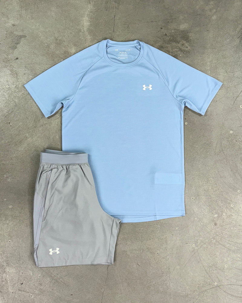 Under Armour - Ensemble texturés Tech - Bleu calme/Gris modéré