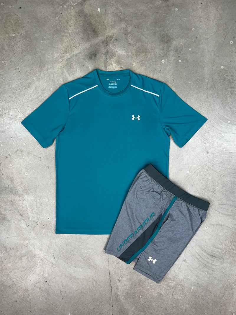 Under Armour - Ensemble texturés Tech - Bleu sarcelle/Gris